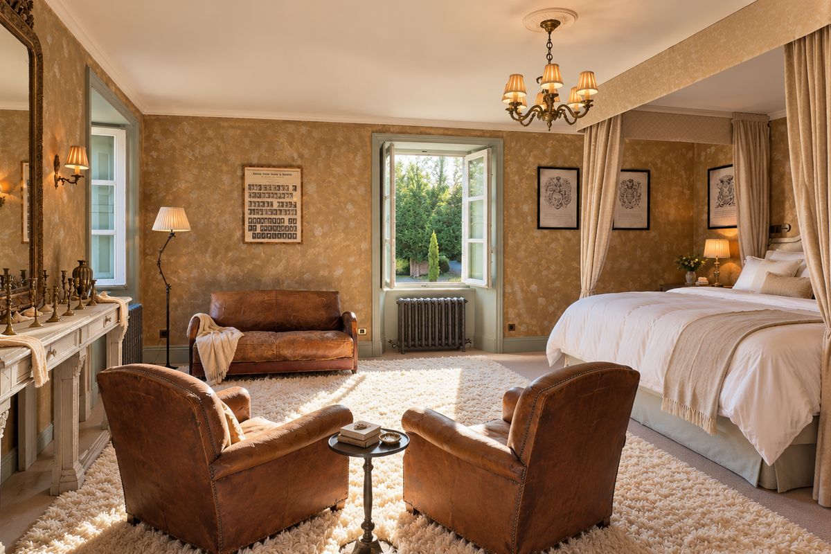 La Suite du Maître, bedroom 1 at Château de l'Angotière